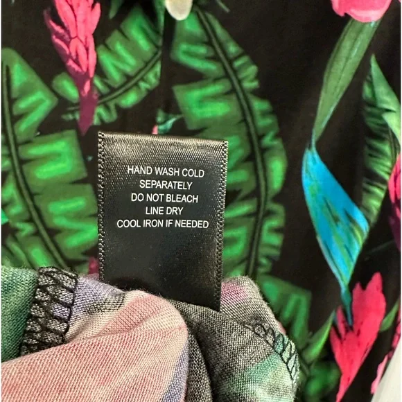 Colleen Lopez Halter Dress Vibrant Hibiscus Rayon Spandex Knee Length Large - Picture 7 of 13